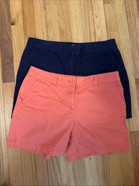 LOFT Coral and Navy Bermuda Shorts Duo